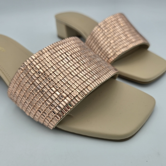 Marc Fisher Casaly Block Heel Slide Sandals, Light Beige/Rose Gold, Women's 8.5M - Picture 2 of 16